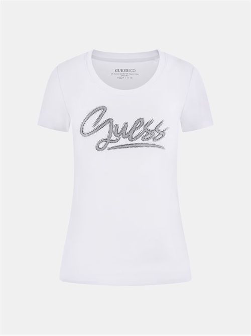 T-shirt con strass logo GUESS | W6RI24J1314/G011